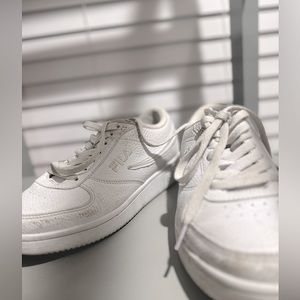 Gently used, fila athletic shoes, white